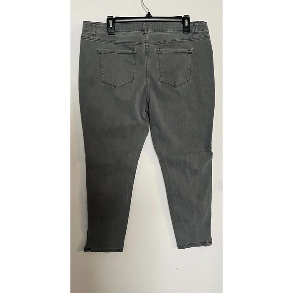CANYON RIVER BLUES Womens Sz.16 Gray ANKLE ZIPPER Cargo Straight Leg Pants Jeans - Picture 2 of 5